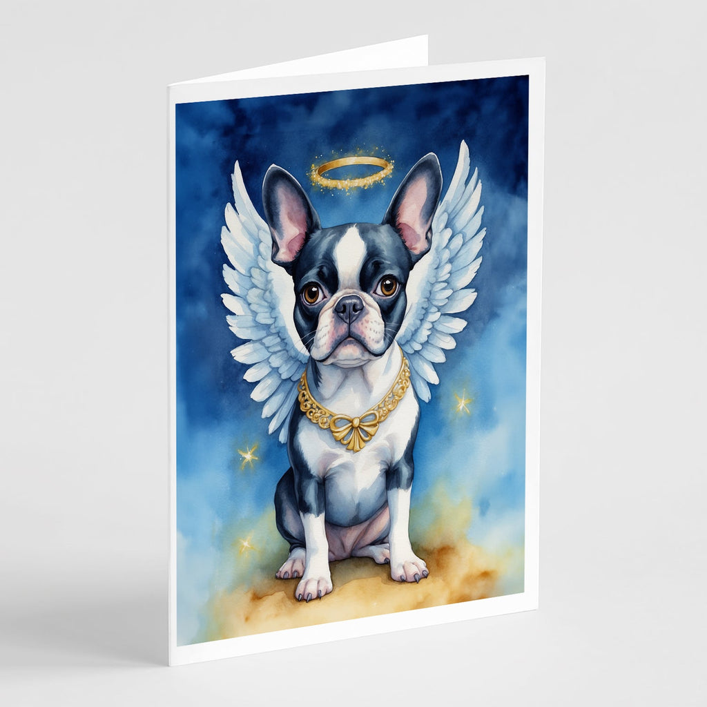 Boston Terrier My Angel Greeting Cards Pack of 8 Blank Cards with Envelopes Whimsical A7 Size 5x7