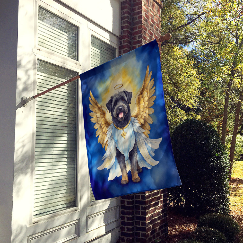 Bouvier des Flandres My Angel House Flag 28x40 Porch Sleeve Pole Decorative Outside Yard Banner Artwork Wall Hanging, Polyester