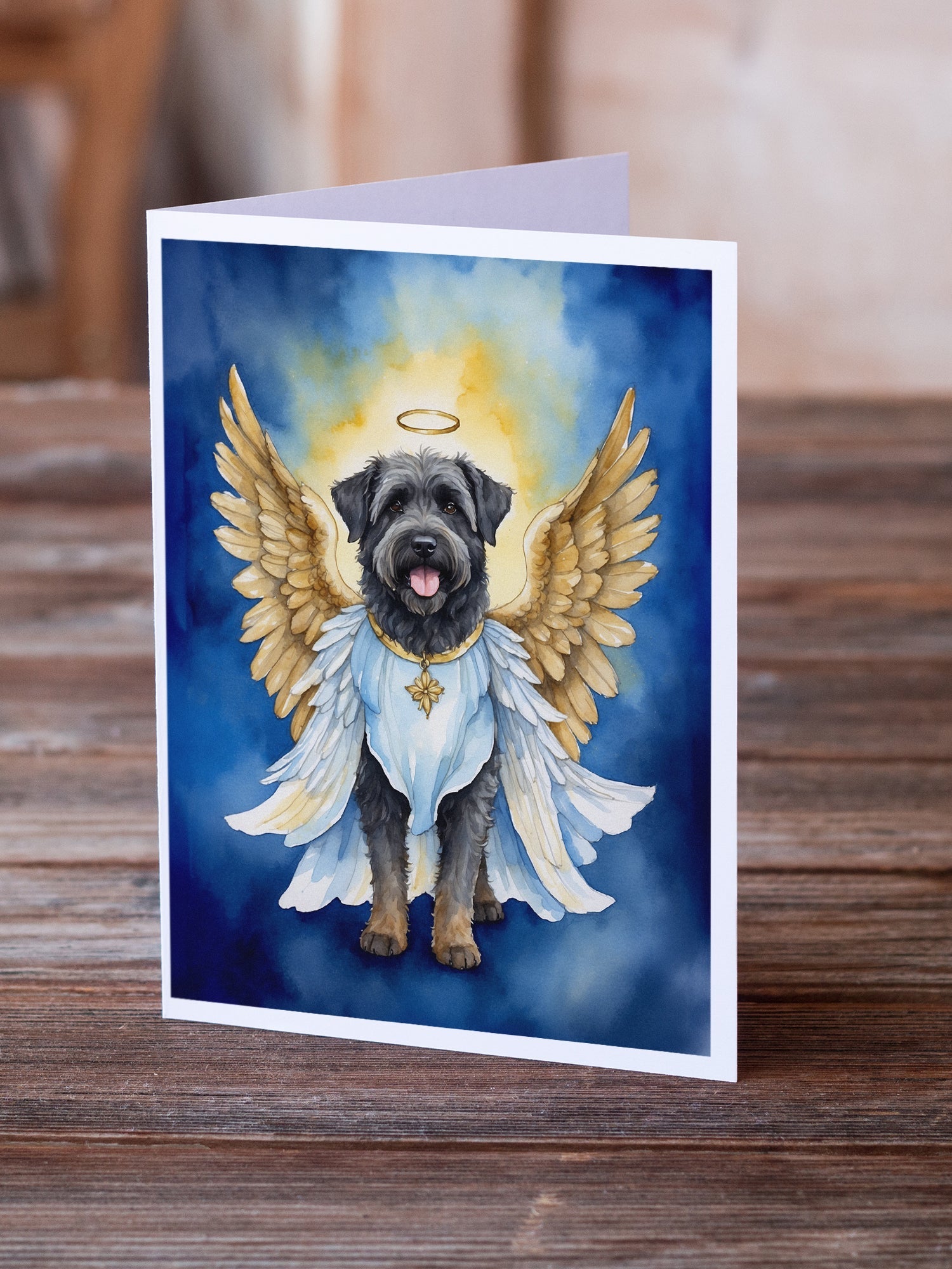 Bouvier des Flandres My Angel Greeting Cards Pack of 8 Blank Cards with Envelopes Whimsical A7 Size 5x7