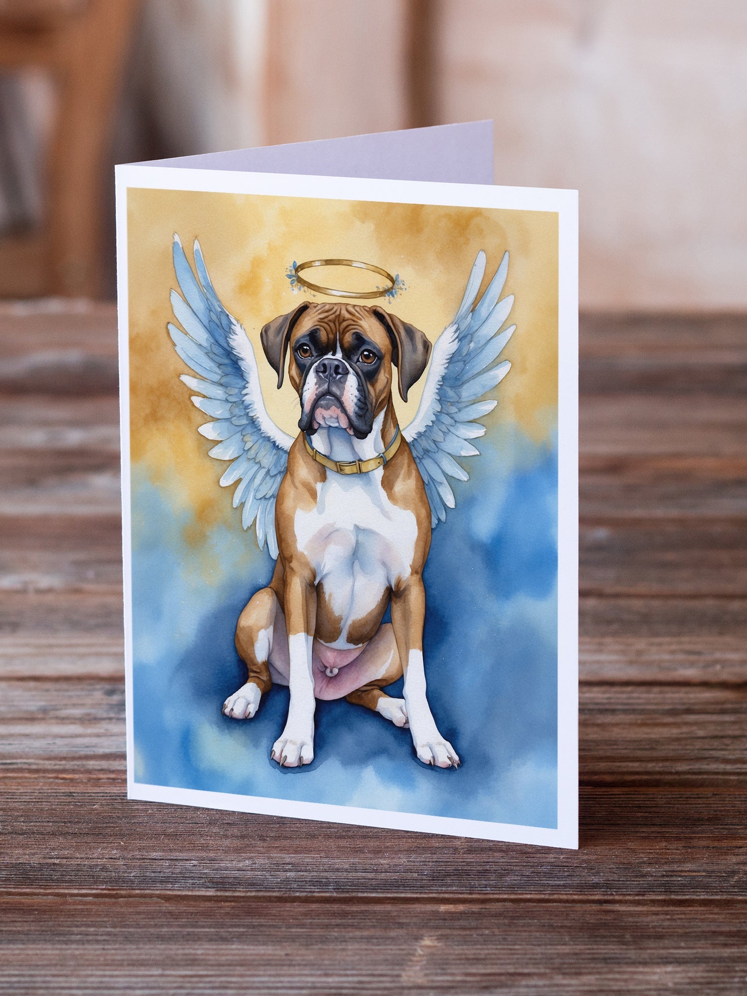 Boxer My Angel Greeting Cards Pack of 8 Blank Cards with Envelopes Whimsical A7 Size 5x7
