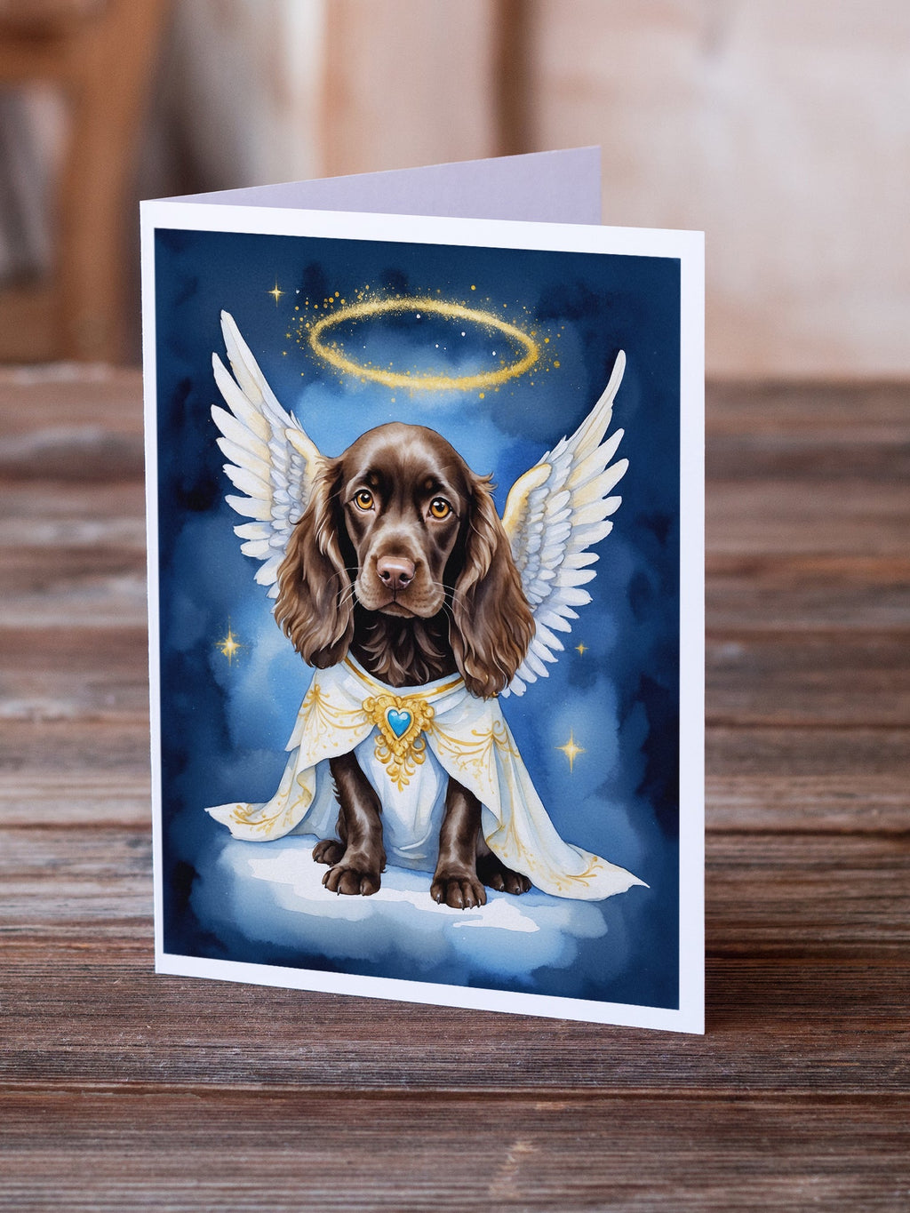 Boykin Spaniel My Angel Greeting Cards Pack of 8 Blank Cards with Envelopes Whimsical A7 Size 5x7