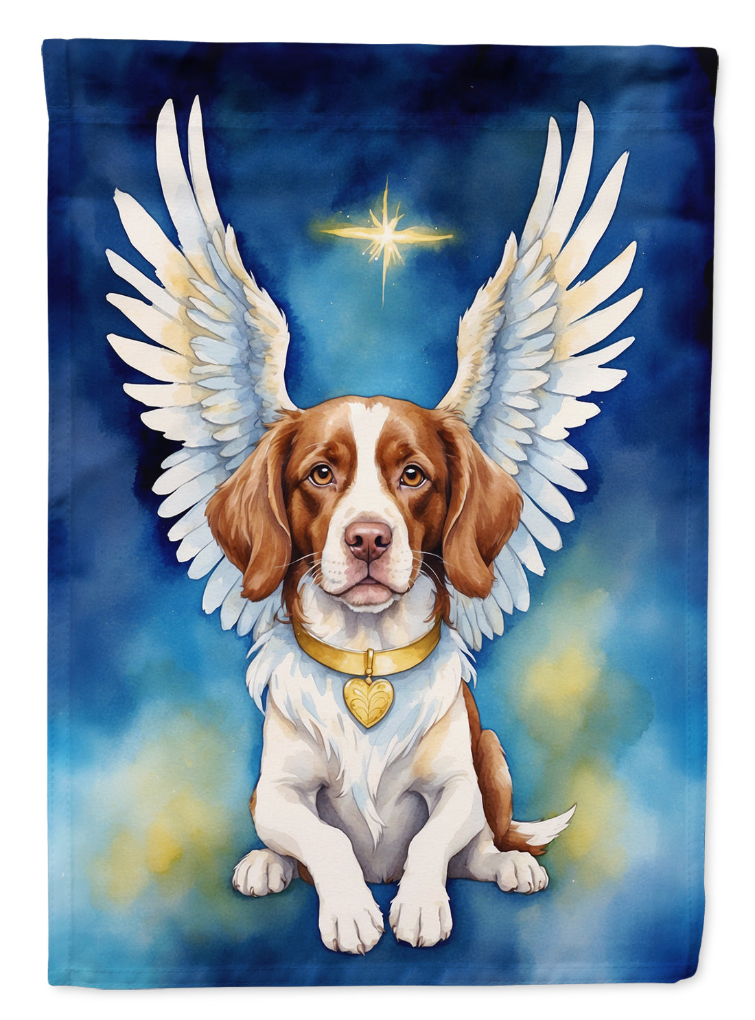 Brittany Spaniel My Angel House Flag 28x40 Porch Sleeve Pole Decorative Outside Yard Banner Artwork Wall Hanging, Polyester
