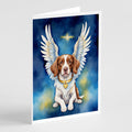 Brittany Spaniel My Angel Greeting Cards Pack of 8 Blank Cards with Envelopes Whimsical A7 Size 5x7