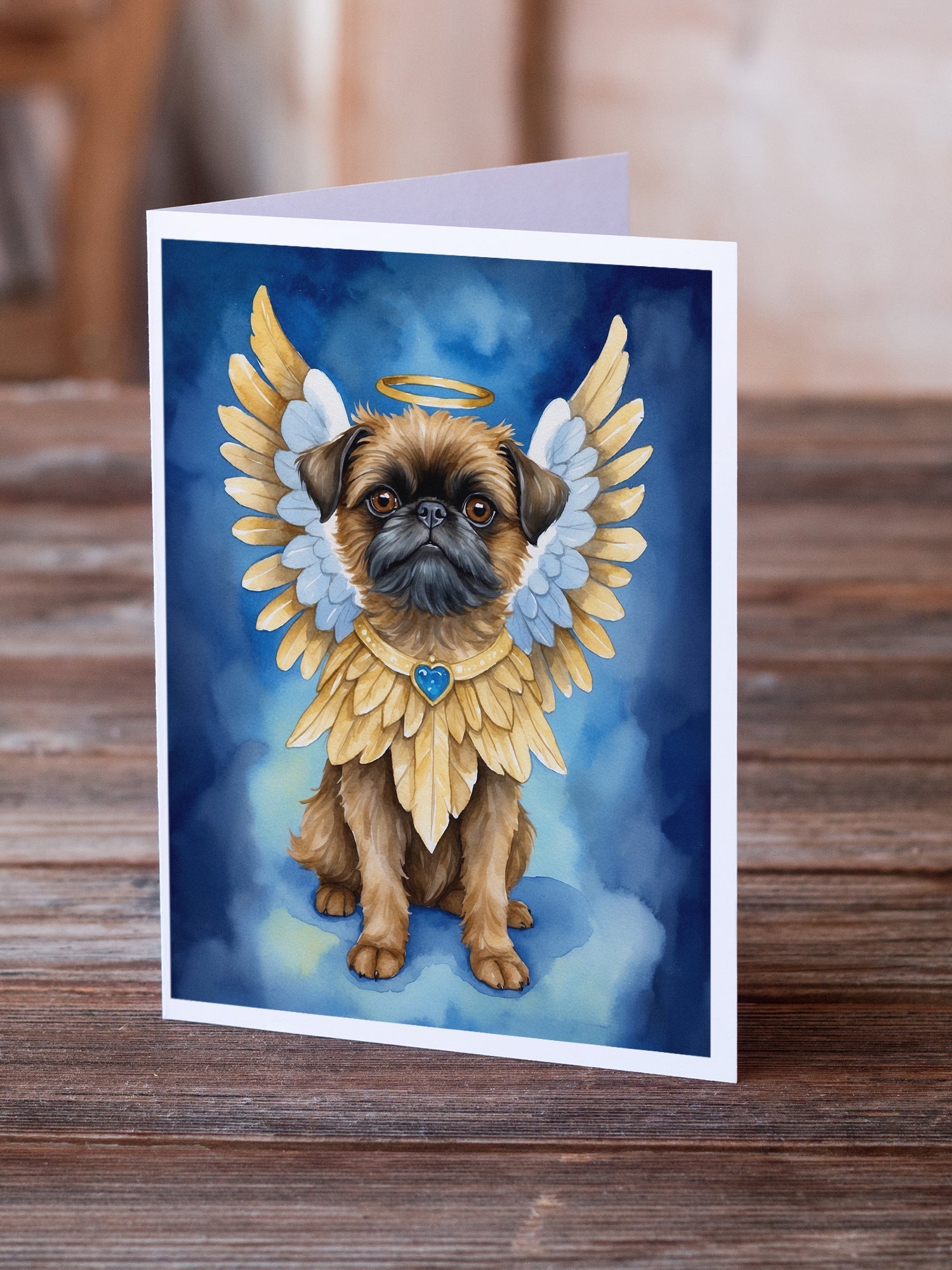 Brussels Griffon My Angel Greeting Cards Pack of 8 Blank Cards with Envelopes Whimsical A7 Size 5x7