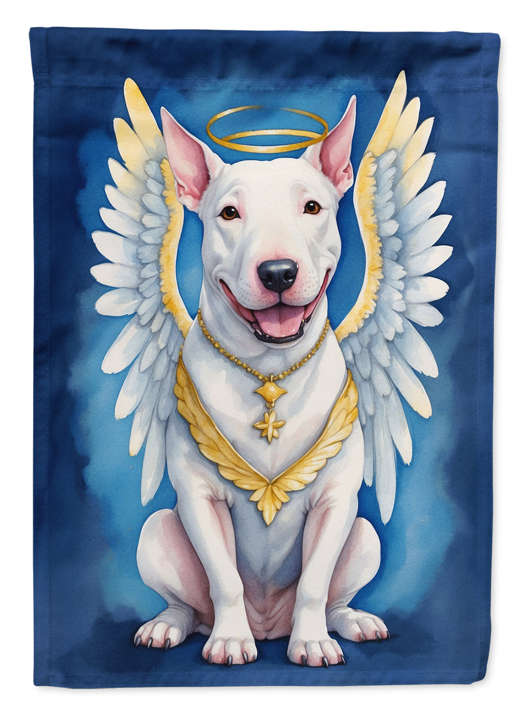 Bull Terrier My Angel House Flag 28x40 Porch Sleeve Pole Decorative Outside Yard Banner Artwork Wall Hanging, Polyester