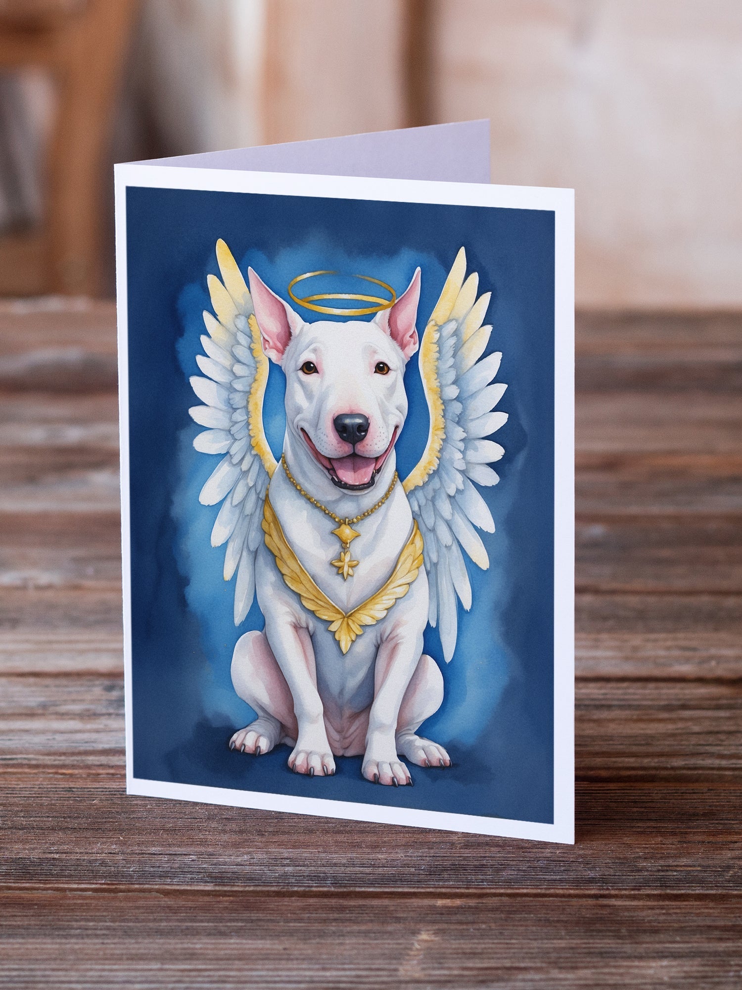 Bull Terrier My Angel Greeting Cards Pack of 8 Blank Cards with Envelopes Whimsical A7 Size 5x7