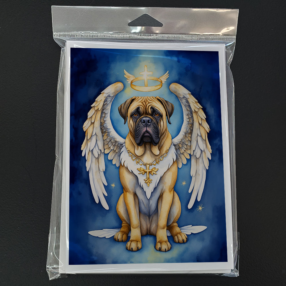 Bullmastiff My Angel Greeting Cards Pack of 8 Blank Cards with Envelopes Whimsical A7 Size 5x7