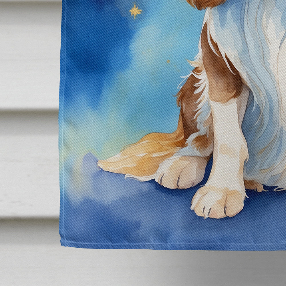 Cavalier Spaniel My Angel House Flag 28x40 Porch Sleeve Pole Decorative Outside Yard Banner Artwork Wall Hanging, Polyester