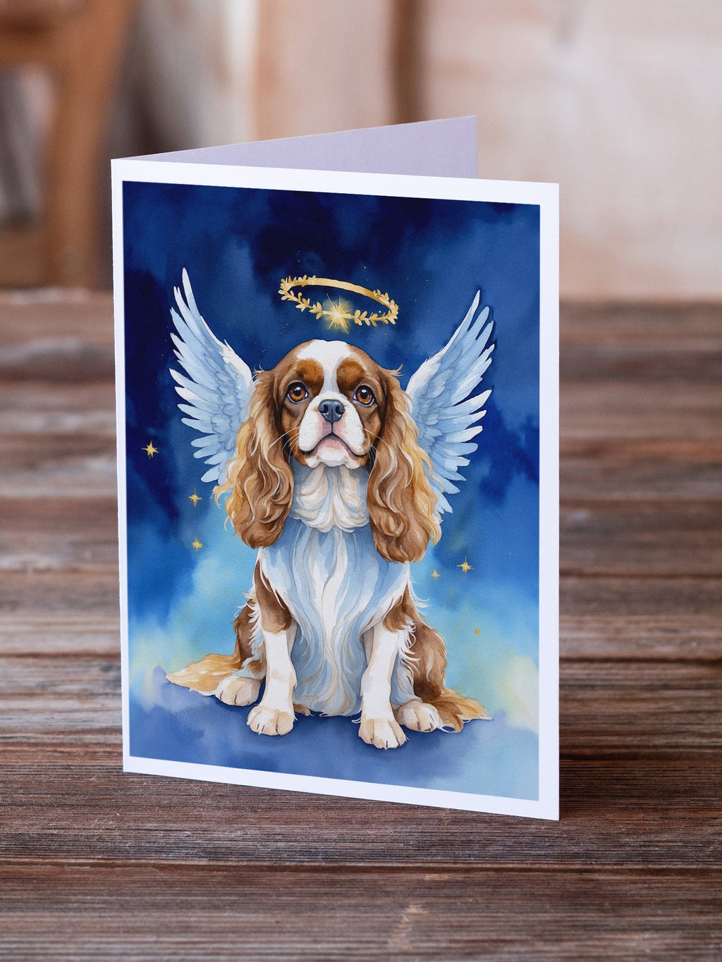 Cavalier Spaniel My Angel Greeting Cards Pack of 8 Blank Cards with Envelopes Whimsical A7 Size 5x7