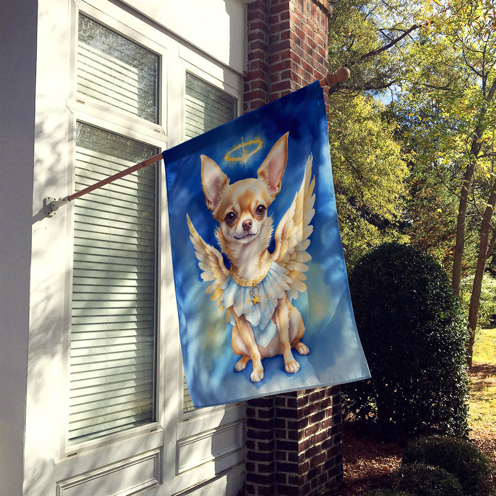 Chihuahua My Angel House Flag 28x40 Porch Sleeve Pole Decorative Outside Yard Banner Artwork Wall Hanging, Polyester