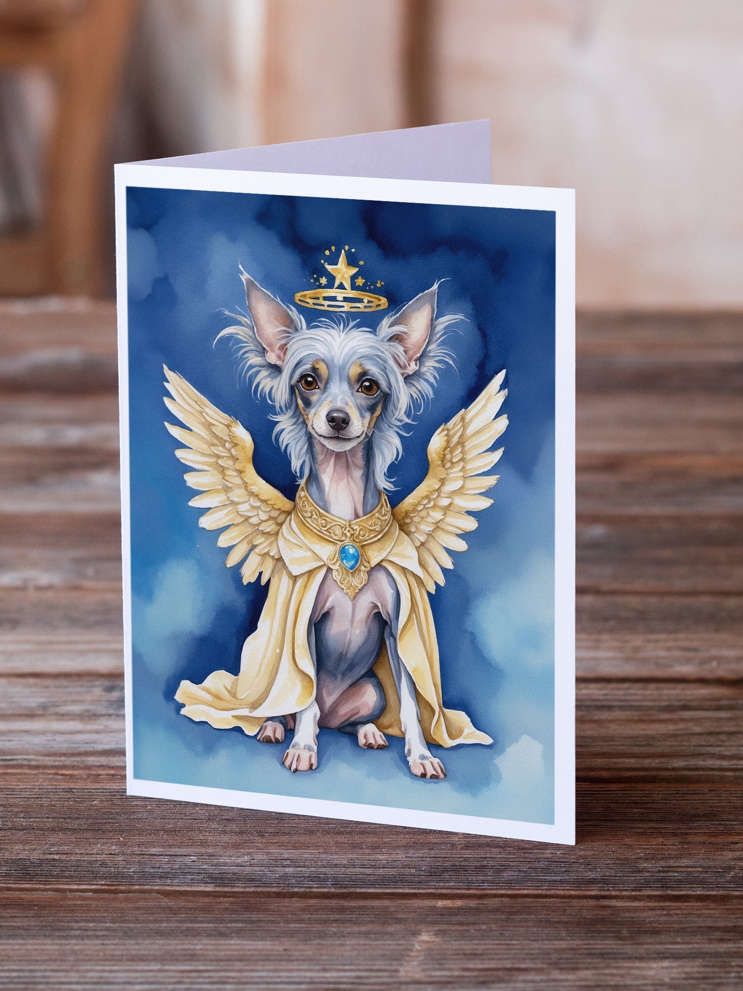 Chinese Crested My Angel Greeting Cards Pack of 8 Blank Cards with Envelopes Whimsical A7 Size 5x7