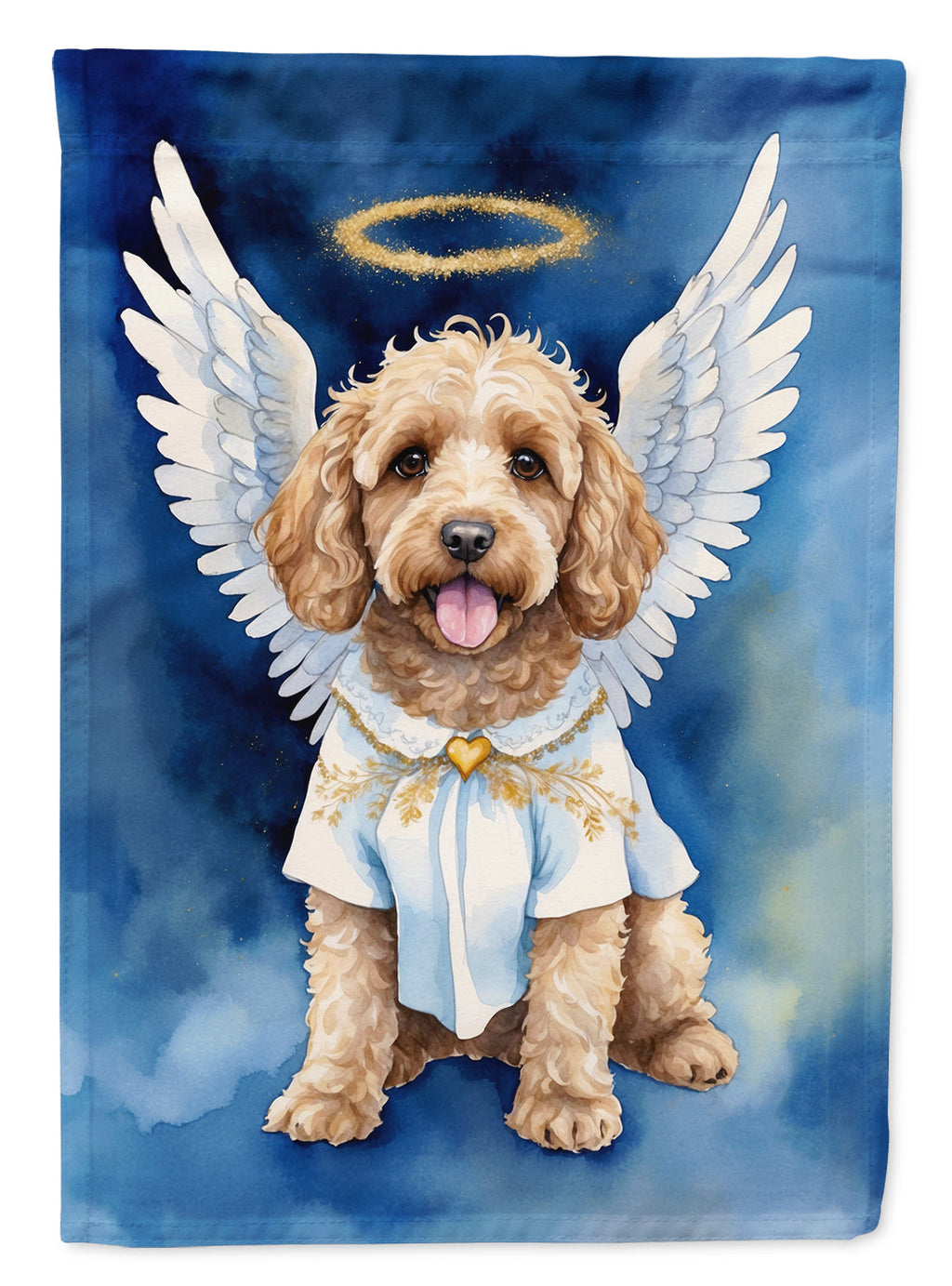 Cockapoo My Angel House Flag 28x40 Porch Sleeve Pole Decorative Outside Yard Banner Artwork Wall Hanging, Polyester