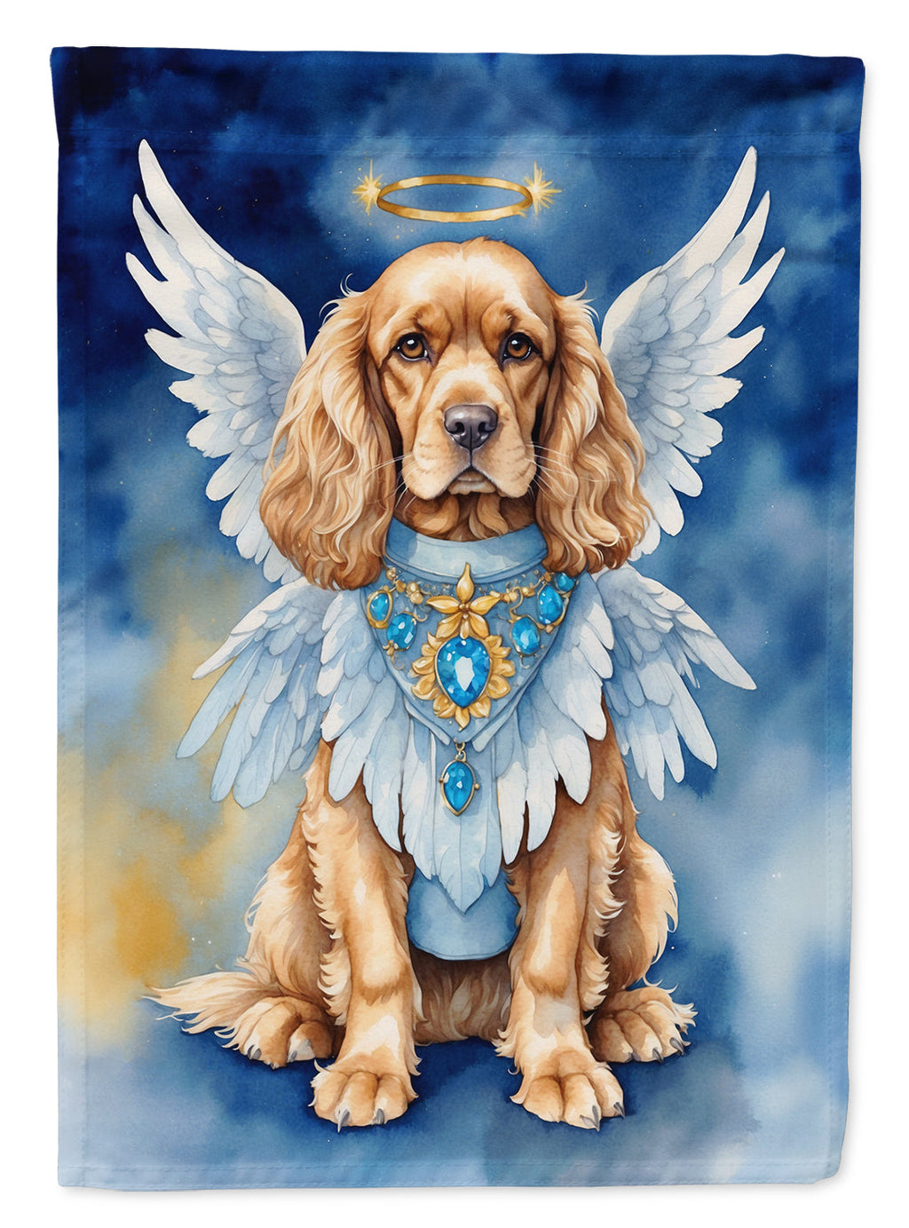 Cocker Spaniel My Angel House Flag 28x40 Porch Sleeve Pole Decorative Outside Yard Banner Artwork Wall Hanging, Polyester