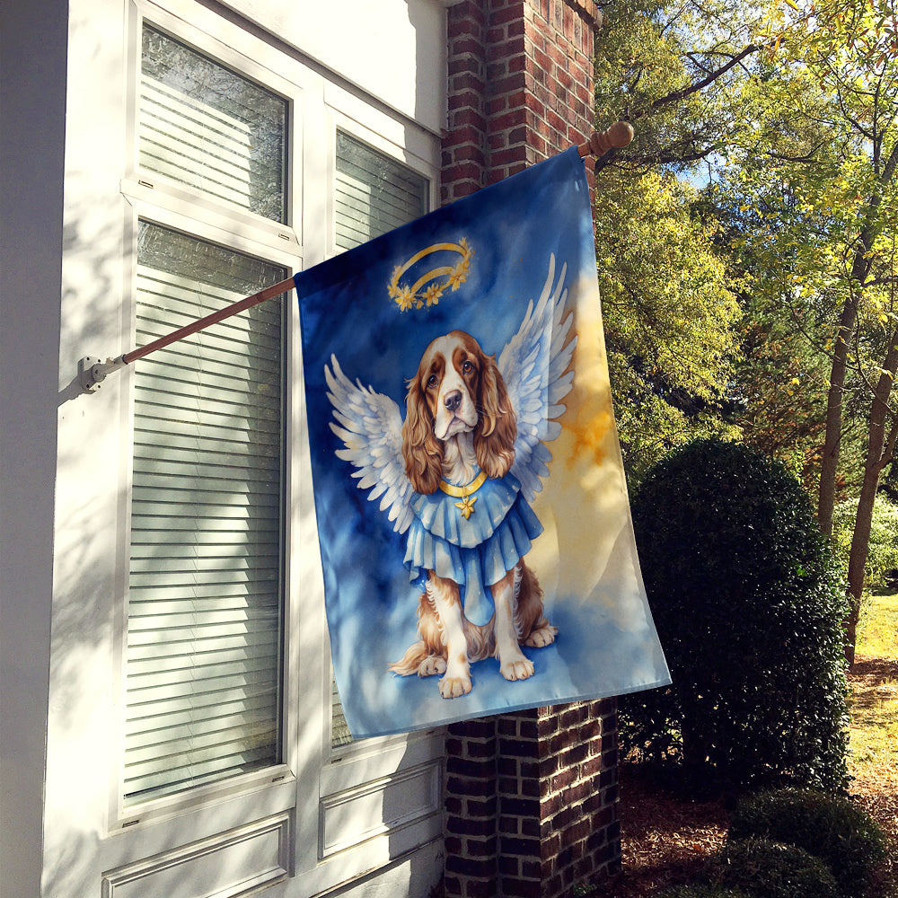 Cocker Spaniel My Angel House Flag 28x40 Porch Sleeve Pole Decorative Outside Yard Banner Artwork Wall Hanging, Polyester