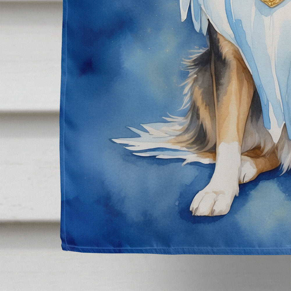 Collie My Angel House Flag 28x40 Porch Sleeve Pole Decorative Outside Yard Banner Artwork Wall Hanging, Polyester