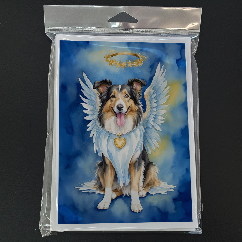 Collie My Angel Greeting Cards Pack of 8 Blank Cards with Envelopes Whimsical A7 Size 5x7