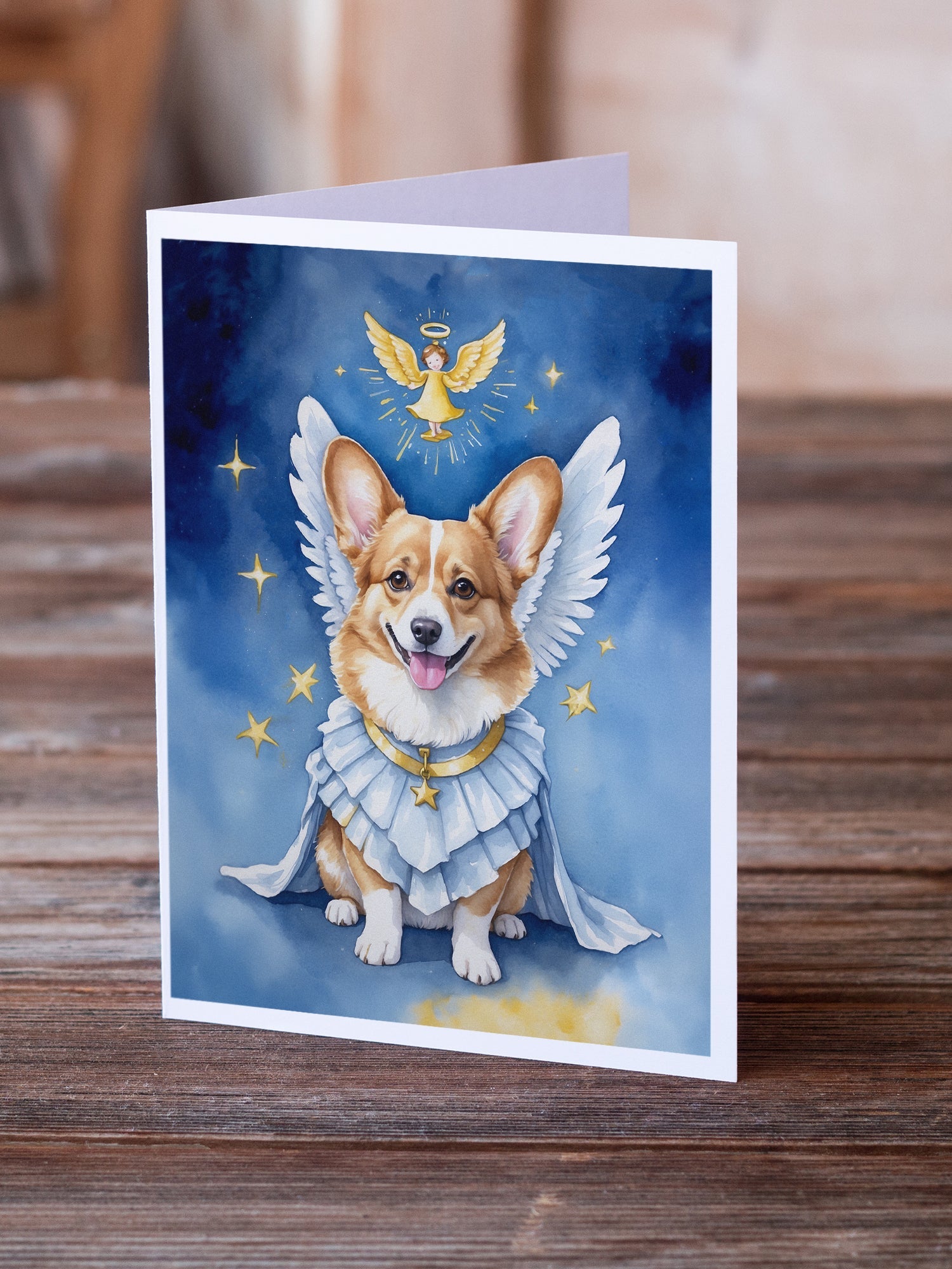 Corgi My Angel Greeting Cards Pack of 8 Blank Cards with Envelopes Whimsical A7 Size 5x7