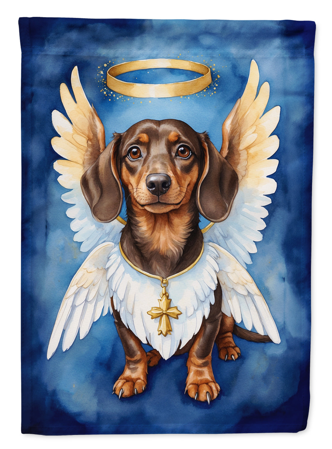 Dachshund My Angel House Flag 28x40 Porch Sleeve Pole Decorative Outside Yard Banner Artwork Wall Hanging, Polyester