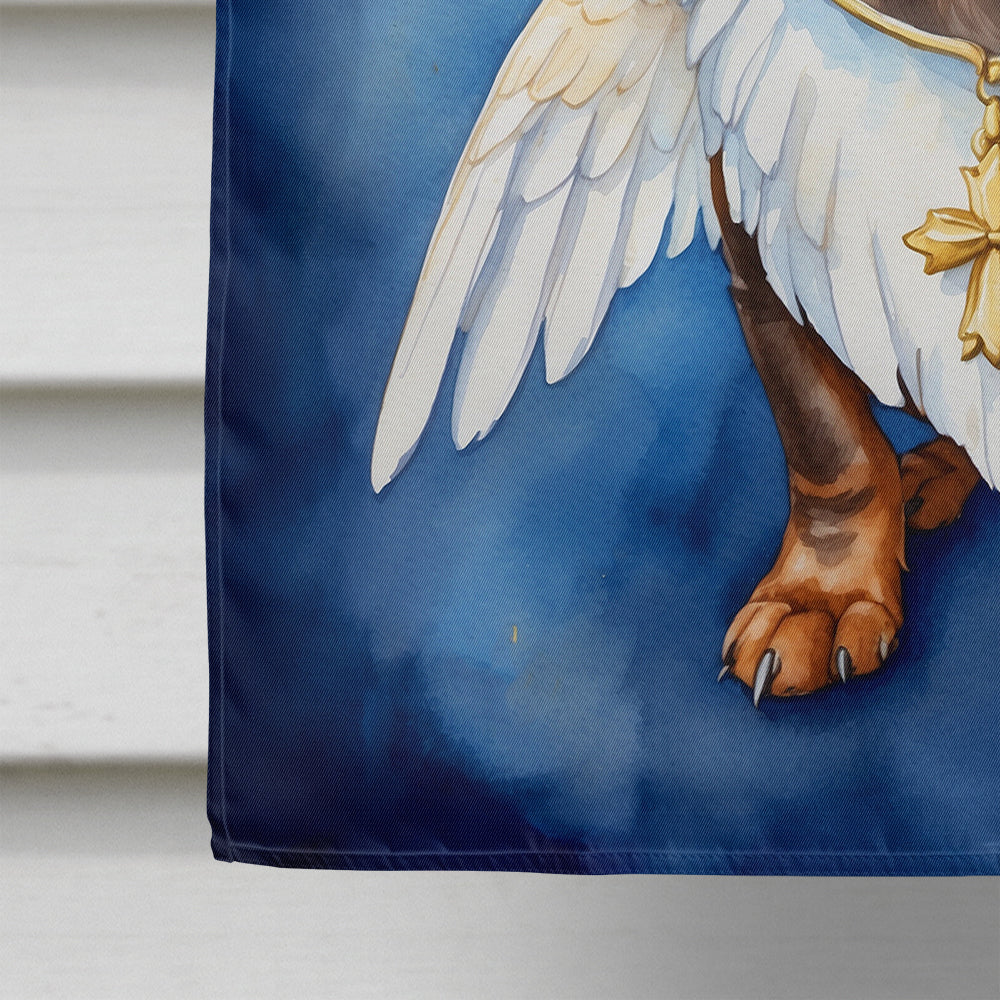 Dachshund My Angel House Flag 28x40 Porch Sleeve Pole Decorative Outside Yard Banner Artwork Wall Hanging, Polyester