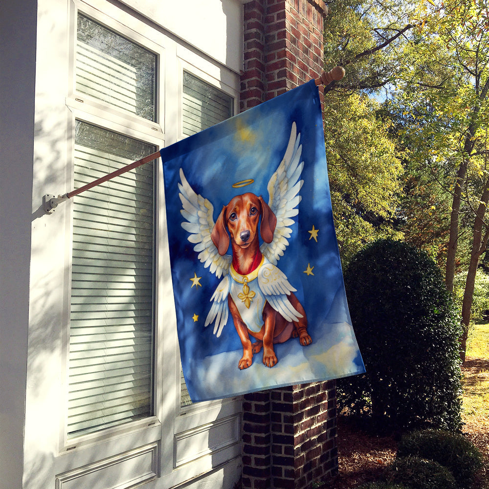 Dachshund My Angel House Flag 28x40 Porch Sleeve Pole Decorative Outside Yard Banner Artwork Wall Hanging, Polyester