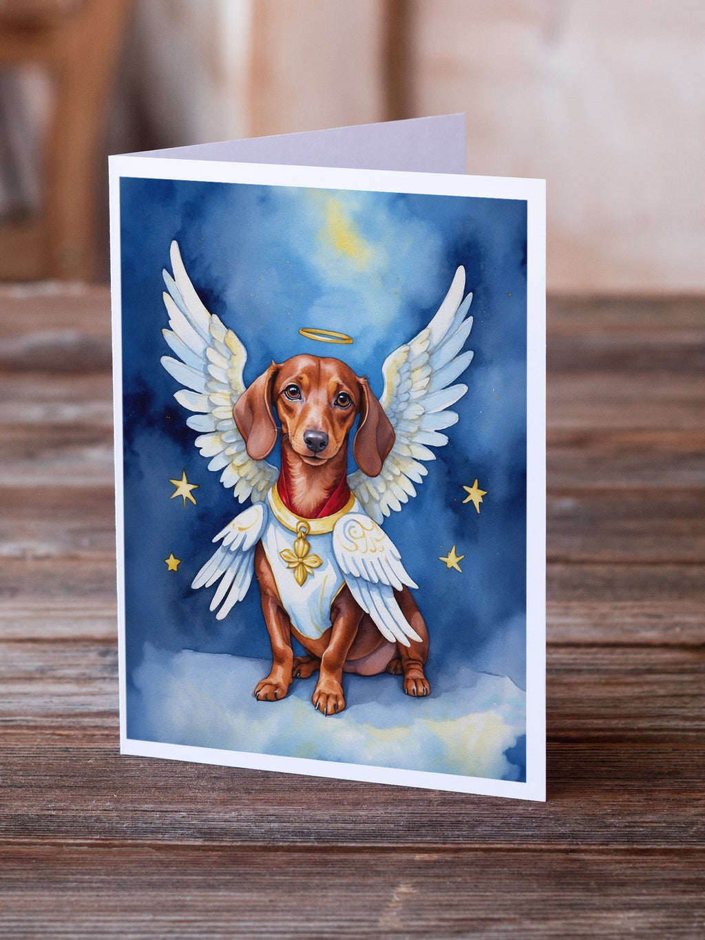 Dachshund My Angel Greeting Cards Pack of 8 Blank Cards with Envelopes Whimsical A7 Size 5x7