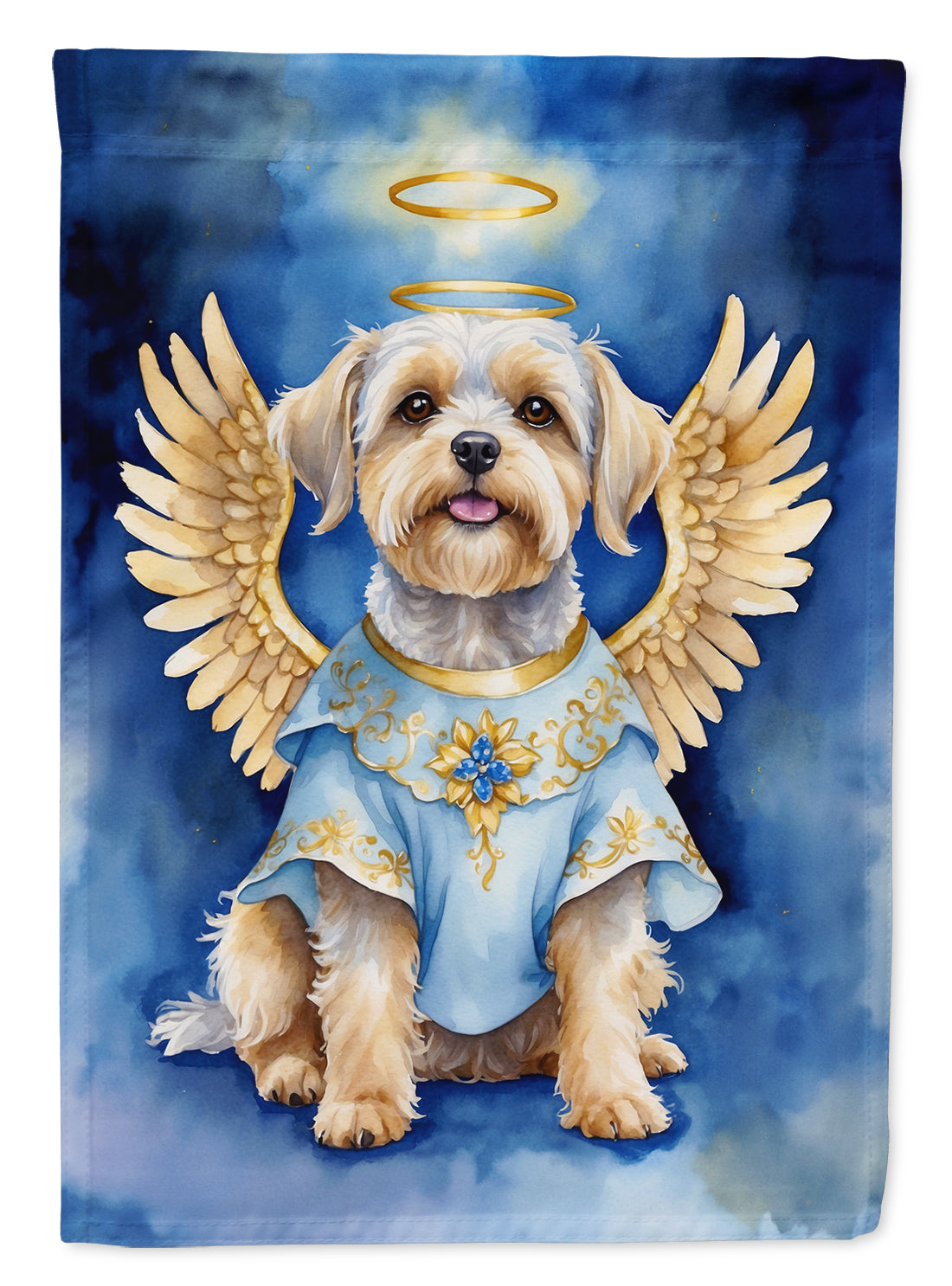 Dandie Dinmont Terrier My Angel House Flag 28x40 Porch Sleeve Pole Decorative Outside Yard Banner Artwork Wall Hanging, Polyester