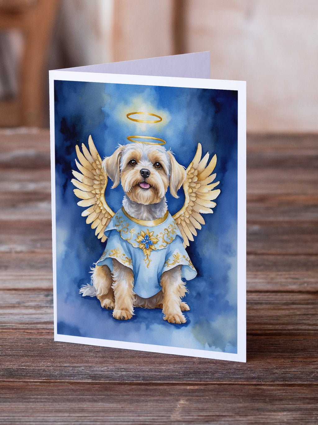 Dandie Dinmont Terrier My Angel Greeting Cards Pack of 8 Blank Cards with Envelopes Whimsical A7 Size 5x7