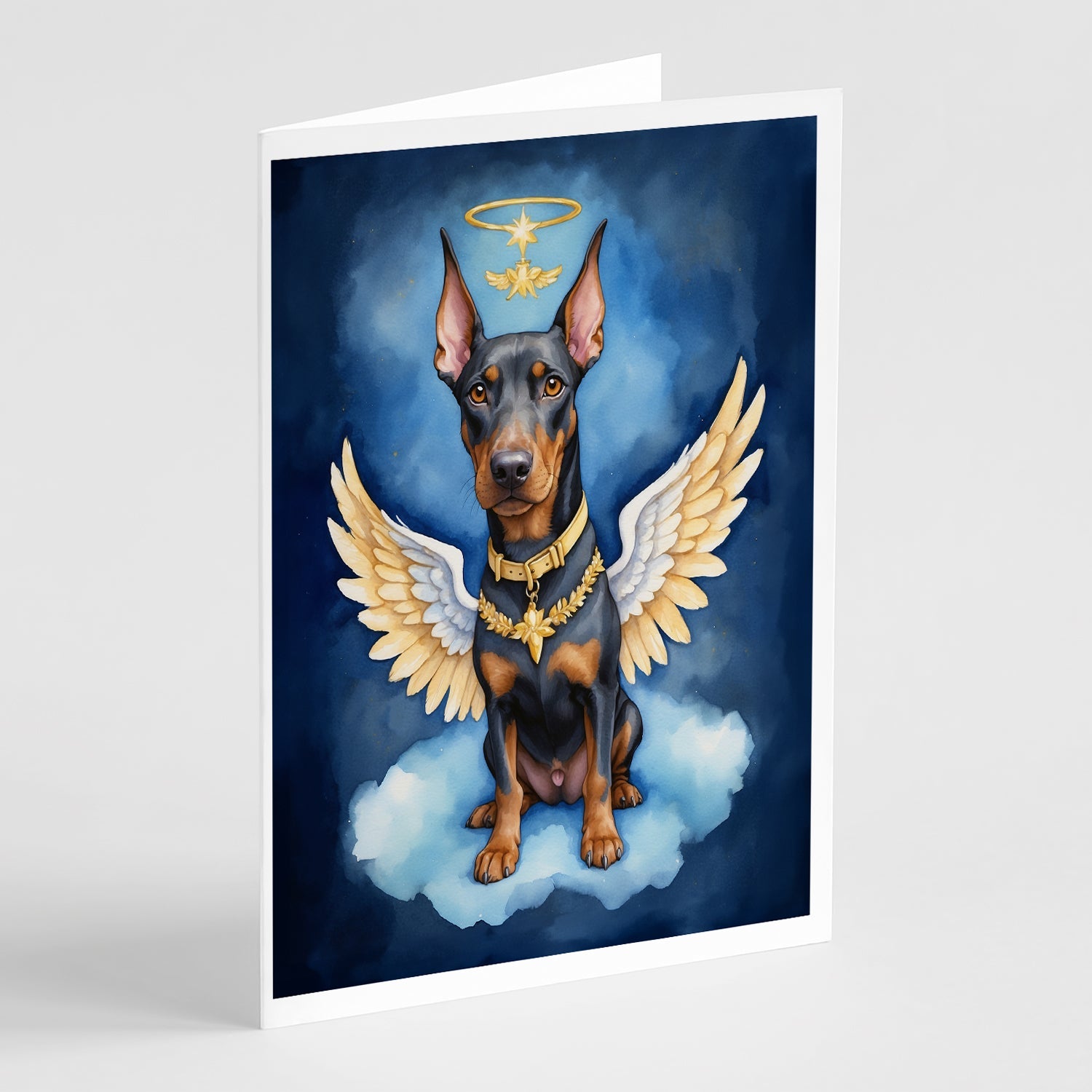 Doberman Pinscher My Angel Greeting Cards Pack of 8 Blank Cards with Envelopes Whimsical A7 Size 5x7