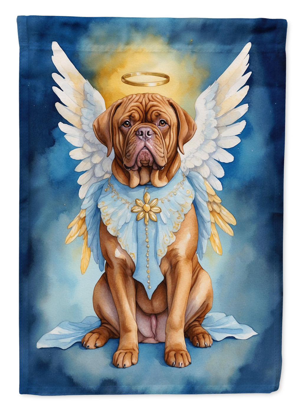 Dogue de Bordeaux My Angel House Flag 28x40 Porch Sleeve Pole Decorative Outside Yard Banner Artwork Wall Hanging, Polyester