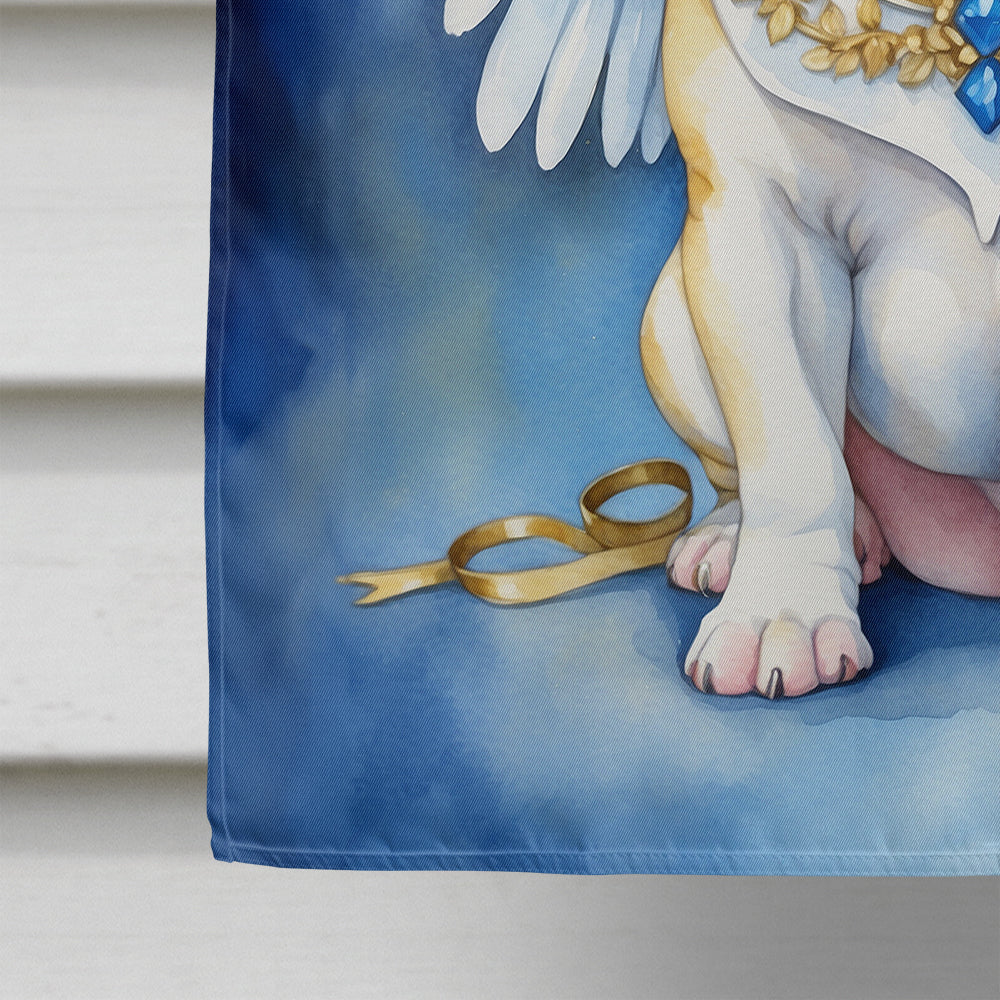 English Bulldog My Angel House Flag 28x40 Porch Sleeve Pole Decorative Outside Yard Banner Artwork Wall Hanging, Polyester