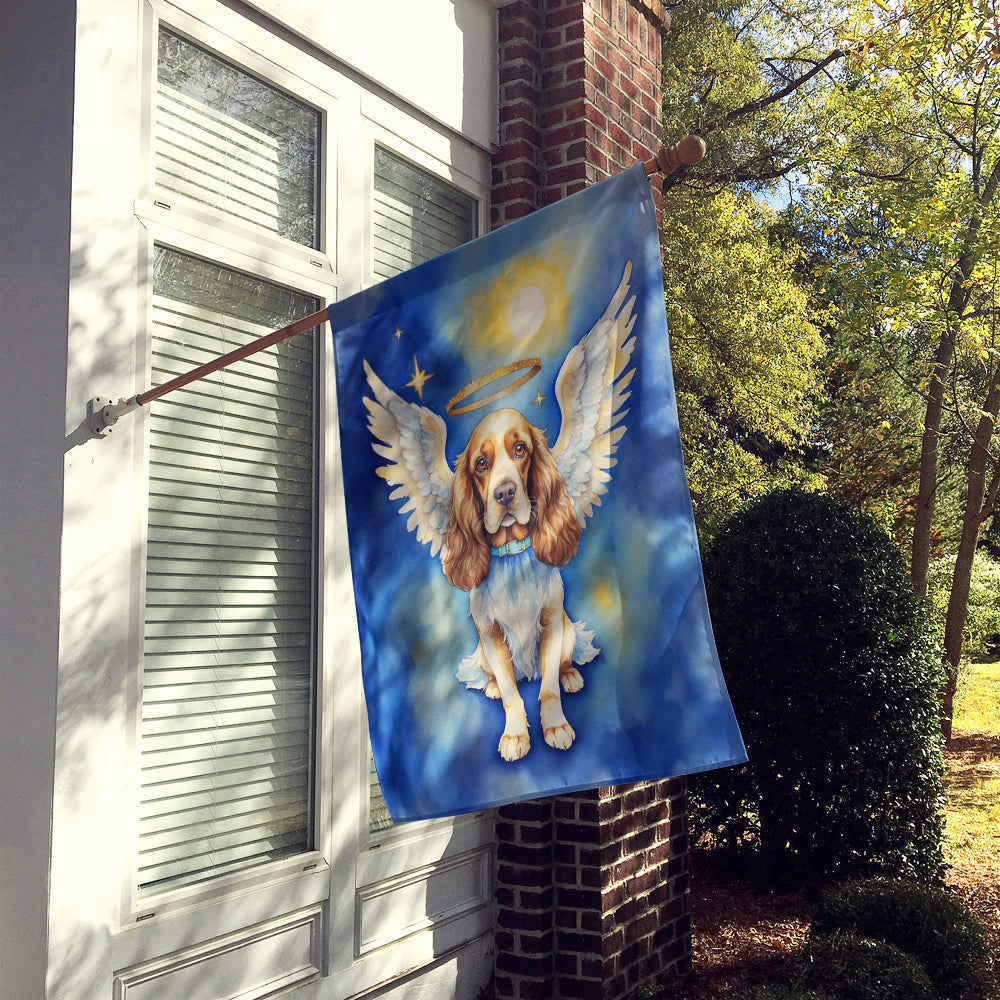 English Cocker Spaniel My Angel House Flag 28x40 Porch Sleeve Pole Decorative Outside Yard Banner Artwork Wall Hanging, Polyester