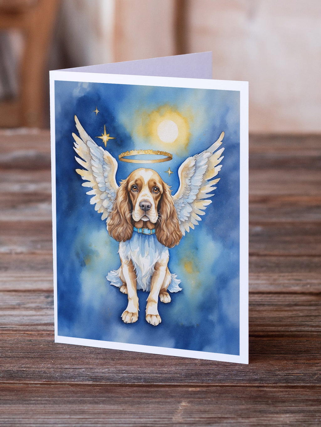 English Cocker Spaniel My Angel Greeting Cards Pack of 8 Blank Cards with Envelopes Whimsical A7 Size 5x7