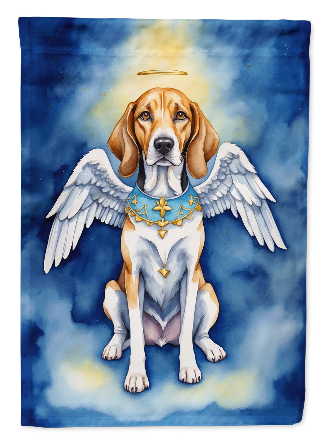 English Foxhound My Angel House Flag 28x40 Porch Sleeve Pole Decorative Outside Yard Banner Artwork Wall Hanging, Polyester