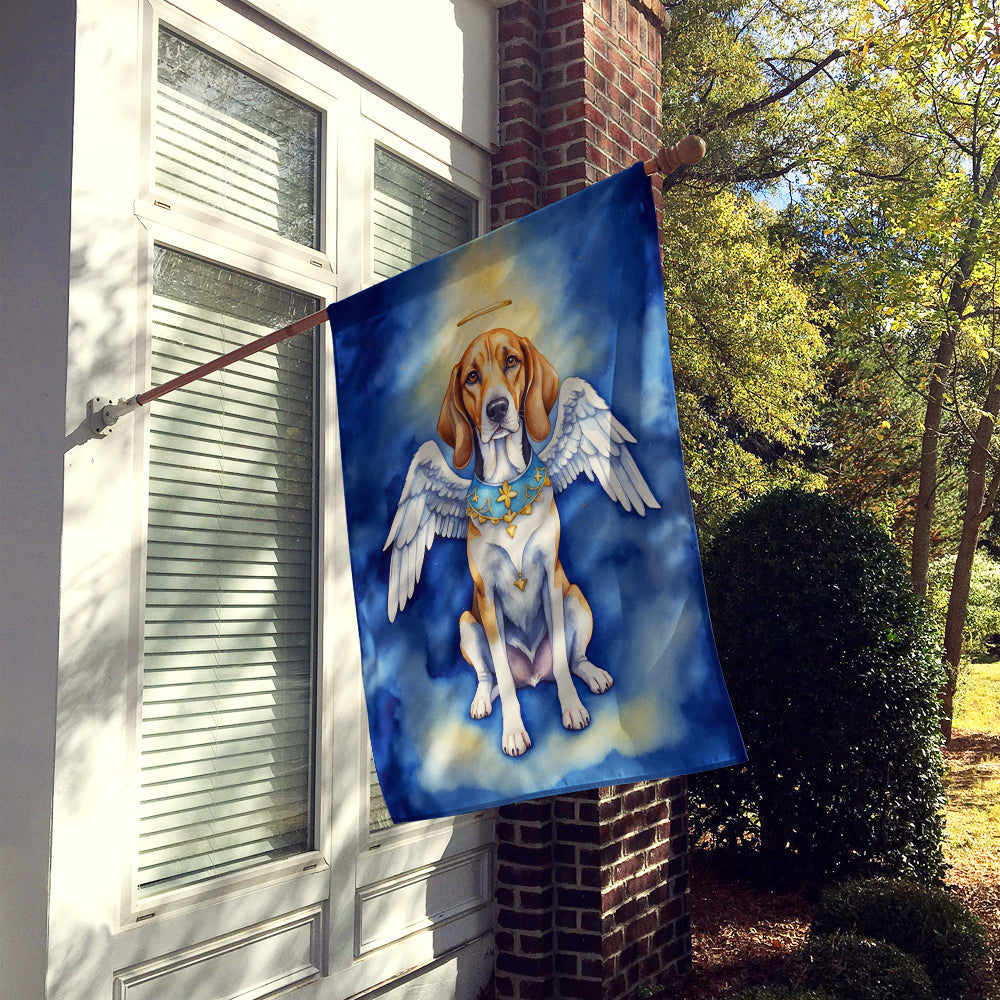 English Foxhound My Angel House Flag 28x40 Porch Sleeve Pole Decorative Outside Yard Banner Artwork Wall Hanging, Polyester