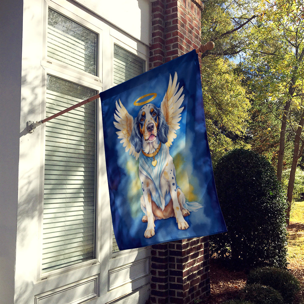 English Setter My Angel House Flag 28x40 Porch Sleeve Pole Decorative Outside Yard Banner Artwork Wall Hanging, Polyester