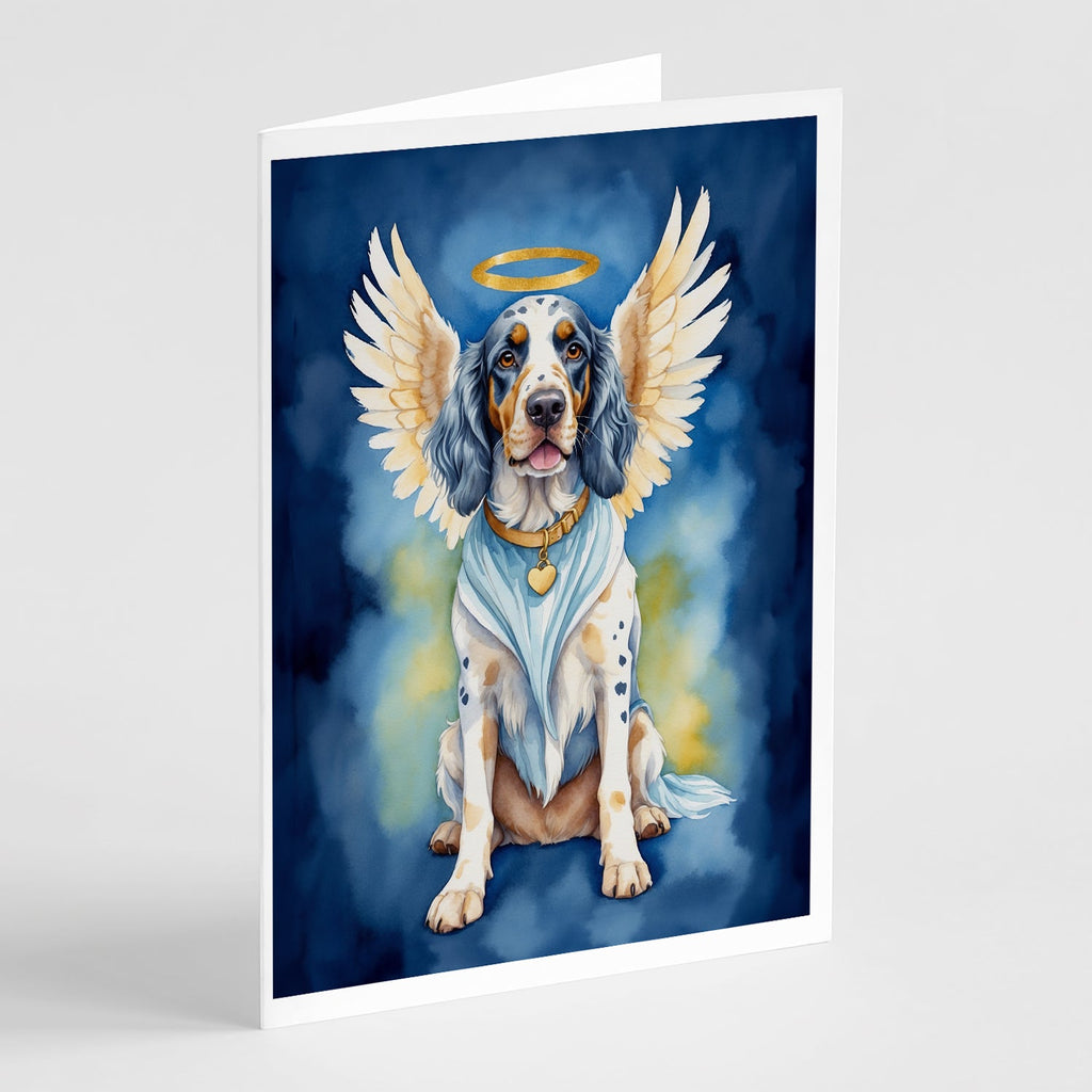 English Setter My Angel Greeting Cards Pack of 8 Blank Cards with Envelopes Whimsical A7 Size 5x7