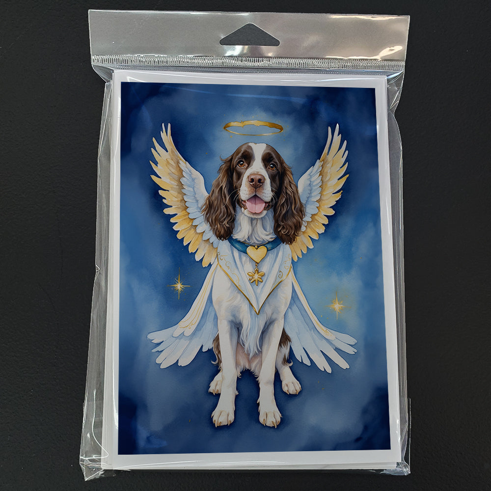 English Springer Spaniel My Angel Greeting Cards Pack of 8 Blank Cards with Envelopes Whimsical A7 Size 5x7