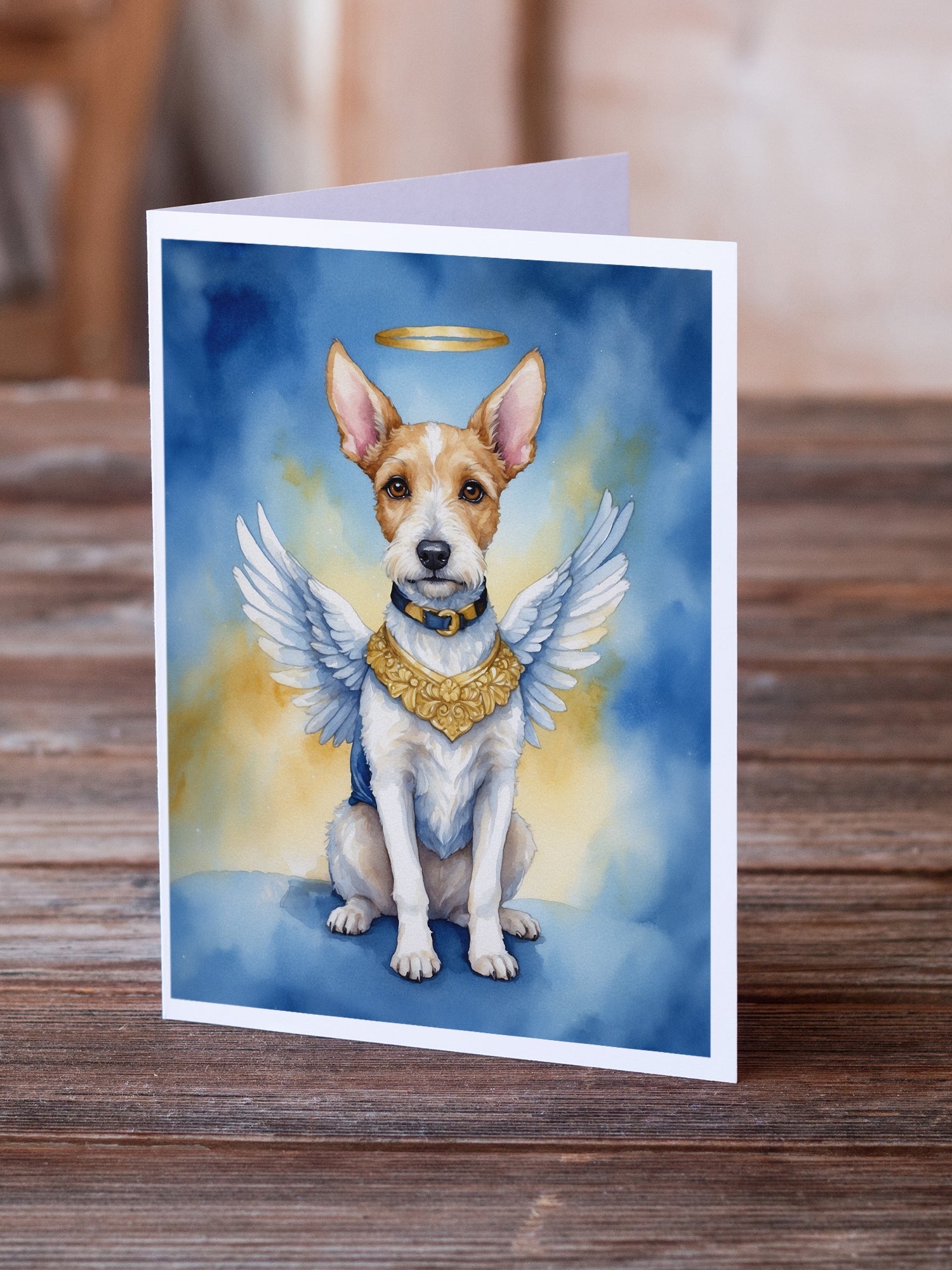 Fox Terrier My Angel Greeting Cards Pack of 8 Blank Cards with Envelopes Whimsical A7 Size 5x7