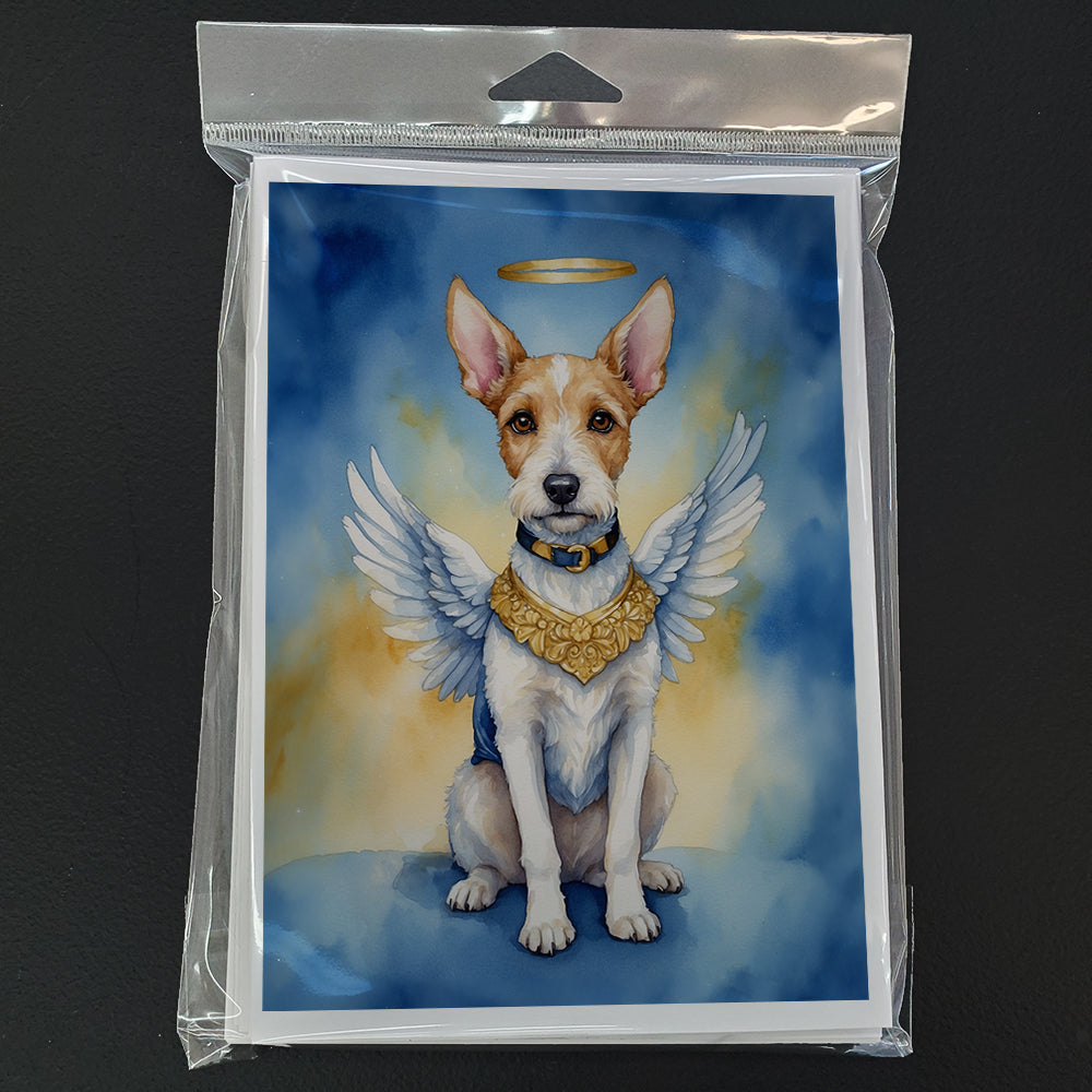 Fox Terrier My Angel Greeting Cards Pack of 8 Blank Cards with Envelopes Whimsical A7 Size 5x7