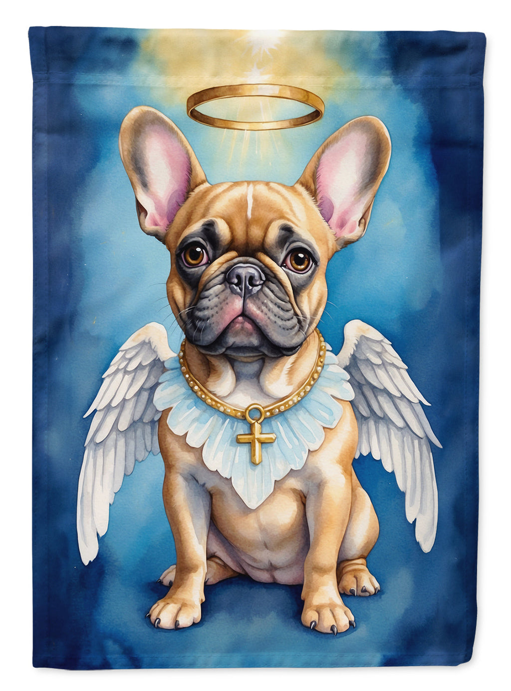 French Bulldog My Angel House Flag 28x40 Porch Sleeve Pole Decorative Outside Yard Banner Artwork Wall Hanging, Polyester