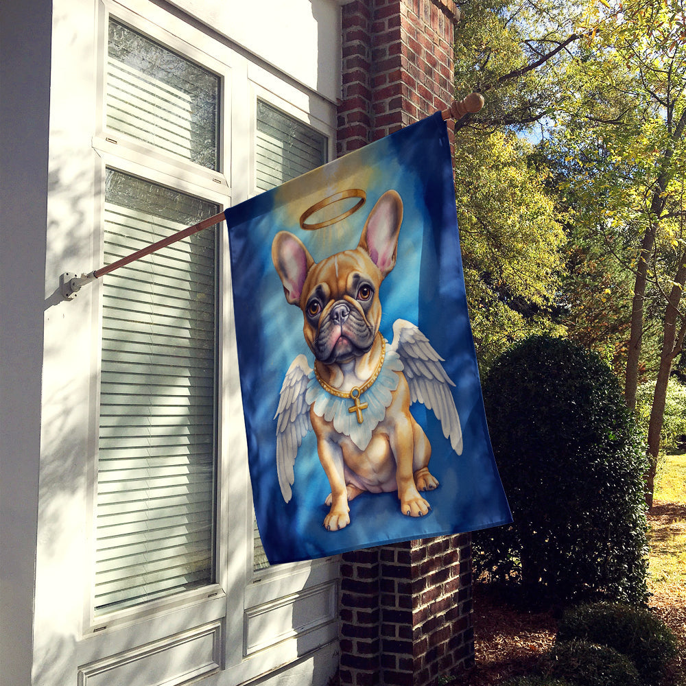French Bulldog My Angel House Flag 28x40 Porch Sleeve Pole Decorative Outside Yard Banner Artwork Wall Hanging, Polyester