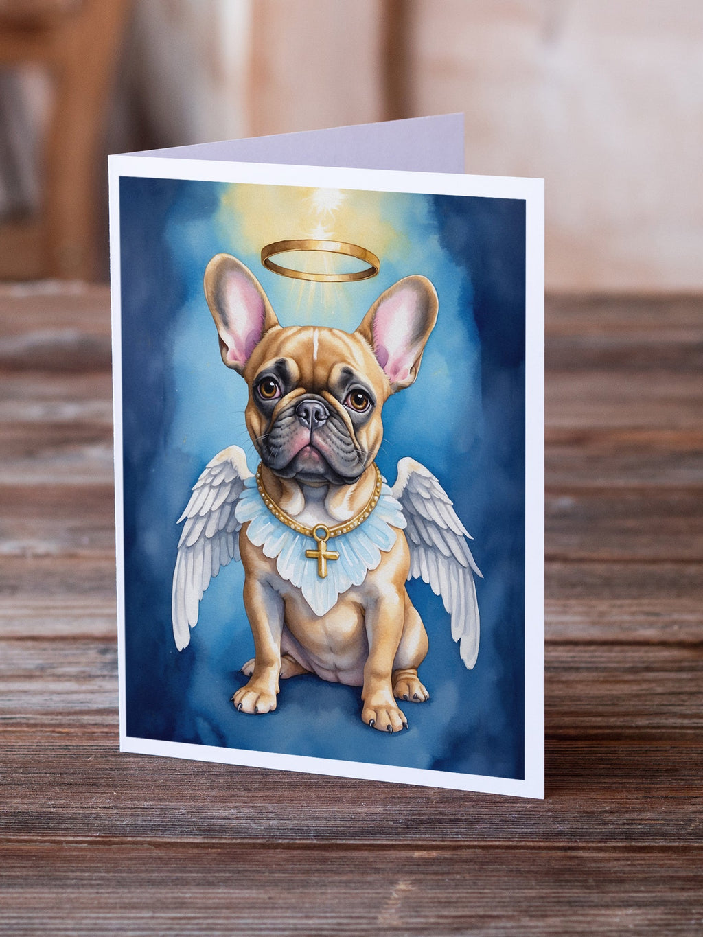 French Bulldog My Angel Greeting Cards Pack of 8 Blank Cards with Envelopes Whimsical A7 Size 5x7