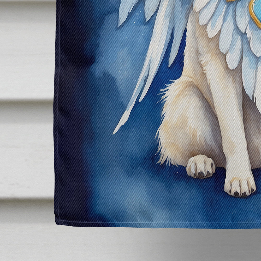 White German Shepherd My Angel House Flag 28x40 Porch Sleeve Pole Decorative Outside Yard Banner Artwork Wall Hanging, Polyester