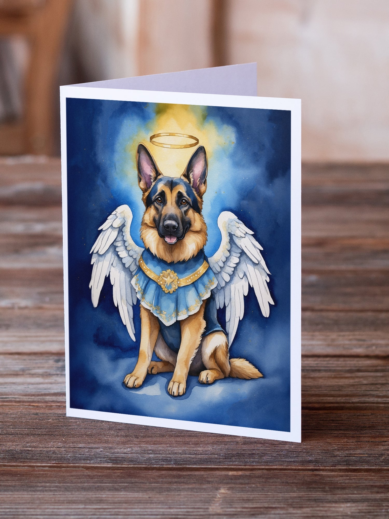German Shepherd My Angel Greeting Cards Pack of 8 Blank Cards with Envelopes Whimsical A7 Size 5x7