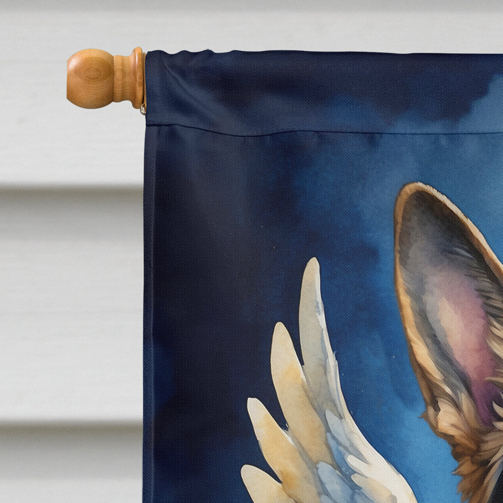 German Shepherd My Angel House Flag 28x40 Porch Sleeve Pole Decorative Outside Yard Banner Artwork Wall Hanging, Polyester