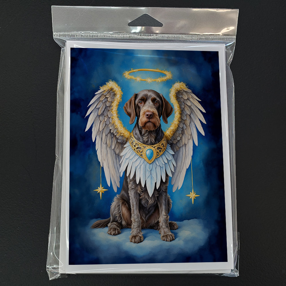 German Wirehaired Pointer My Angel Greeting Cards Pack of 8 Blank Cards with Envelopes Whimsical A7 Size 5x7