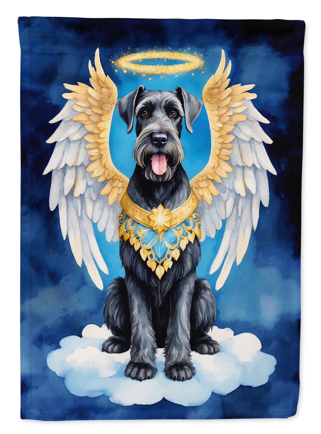 Giant Schnauzer My Angel House Flag 28x40 Porch Sleeve Pole Decorative Outside Yard Banner Artwork Wall Hanging, Polyester