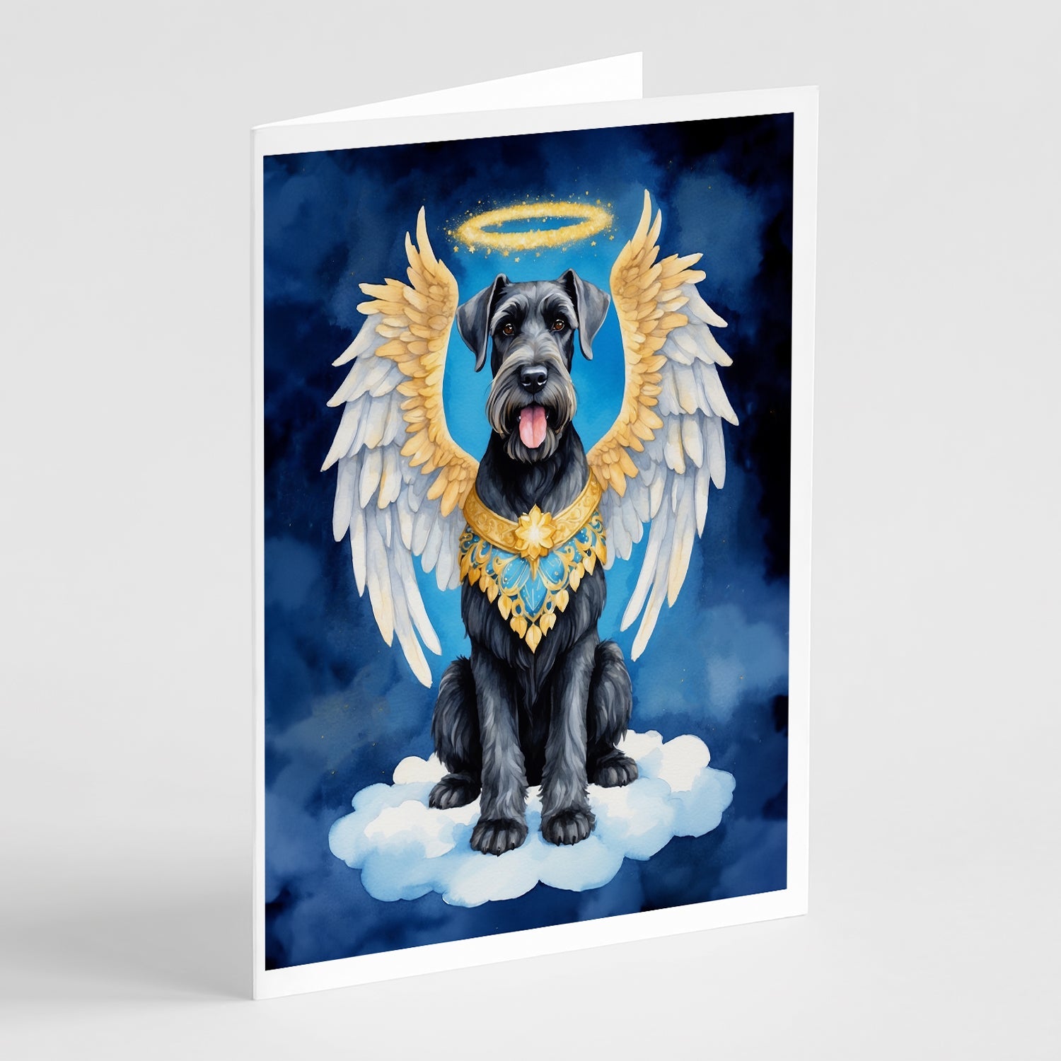 Giant Schnauzer My Angel Greeting Cards Pack of 8 Blank Cards with Envelopes Whimsical A7 Size 5x7