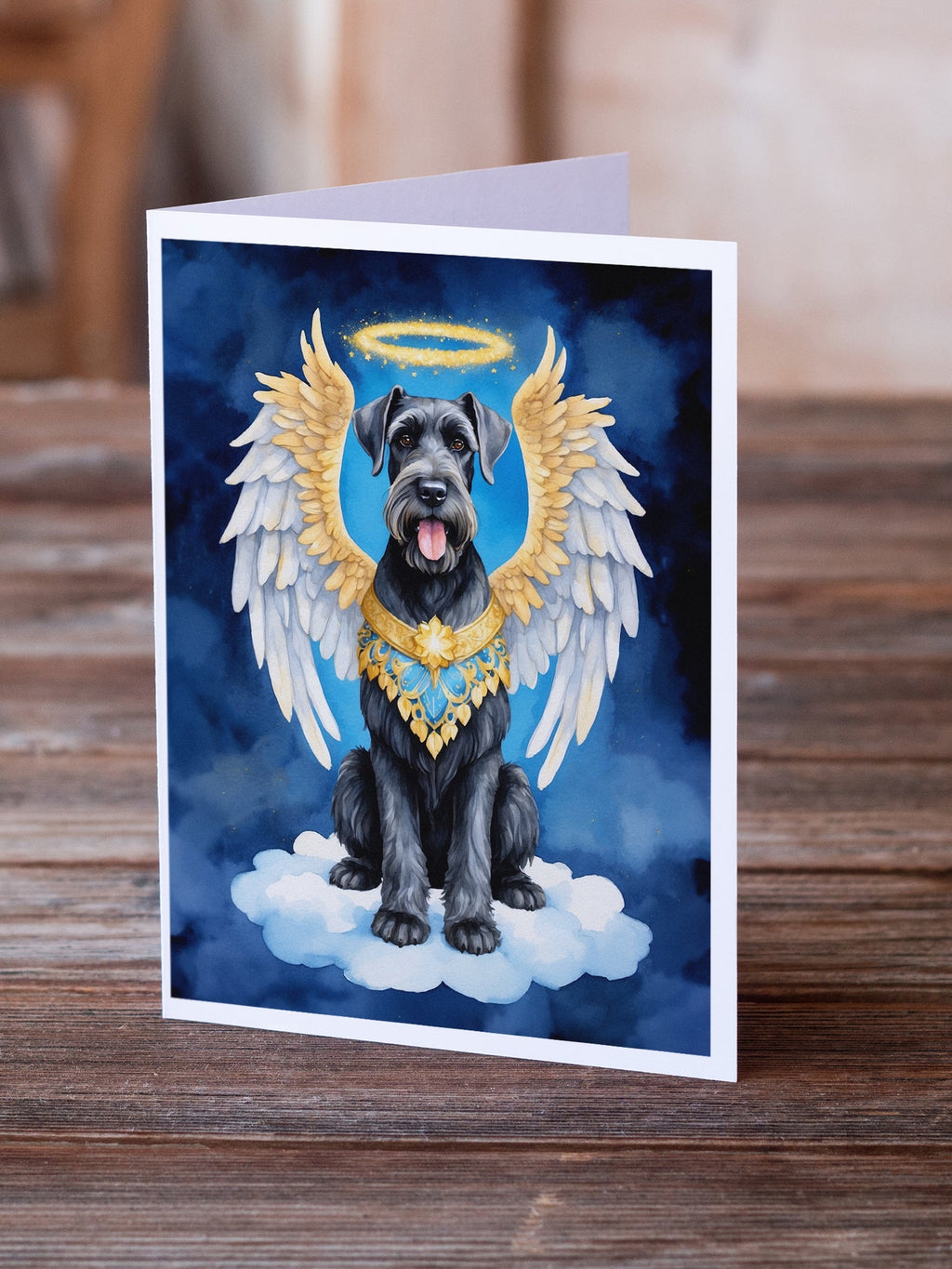 Giant Schnauzer My Angel Greeting Cards Pack of 8 Blank Cards with Envelopes Whimsical A7 Size 5x7
