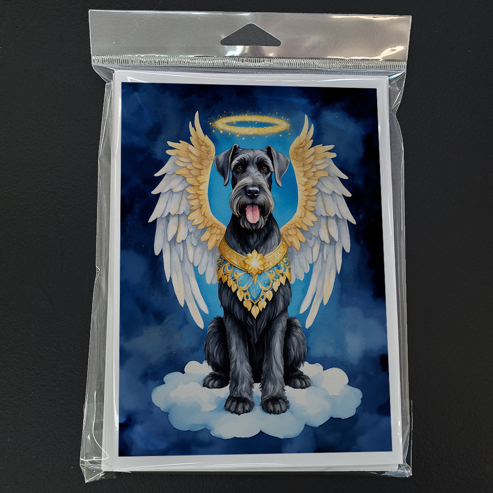 Giant Schnauzer My Angel Greeting Cards Pack of 8 Blank Cards with Envelopes Whimsical A7 Size 5x7